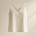 Cream Linen Blend Top – ajaton ja ilmava kesäsuosikki L