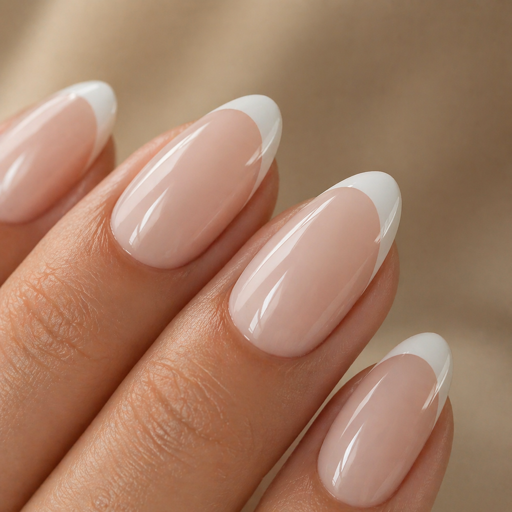 Soft French Almond Press-On Nails