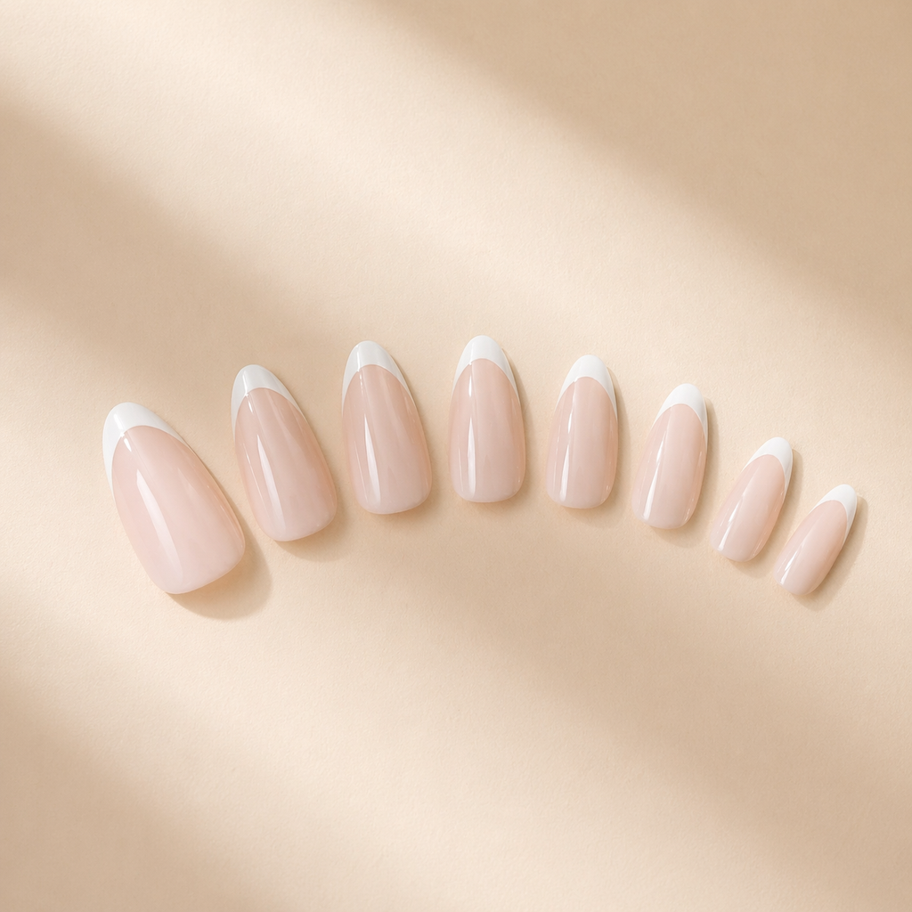 Soft French Almond Press-On Nails