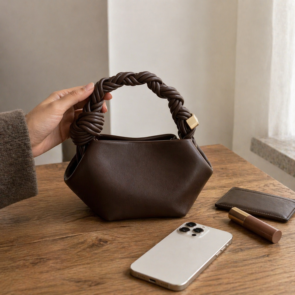 Braided Mini Bag – ruskea