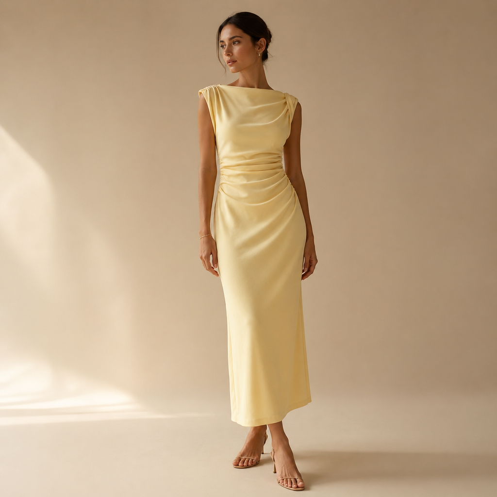 Draped Sculpt Midi Dress