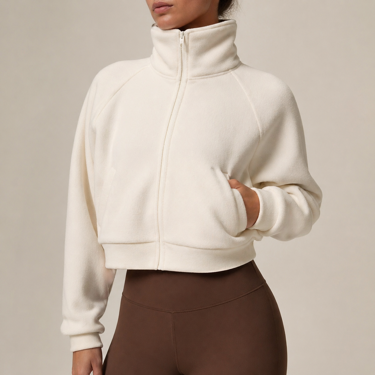 Nordic Sculpt Zip Jacket – Cream