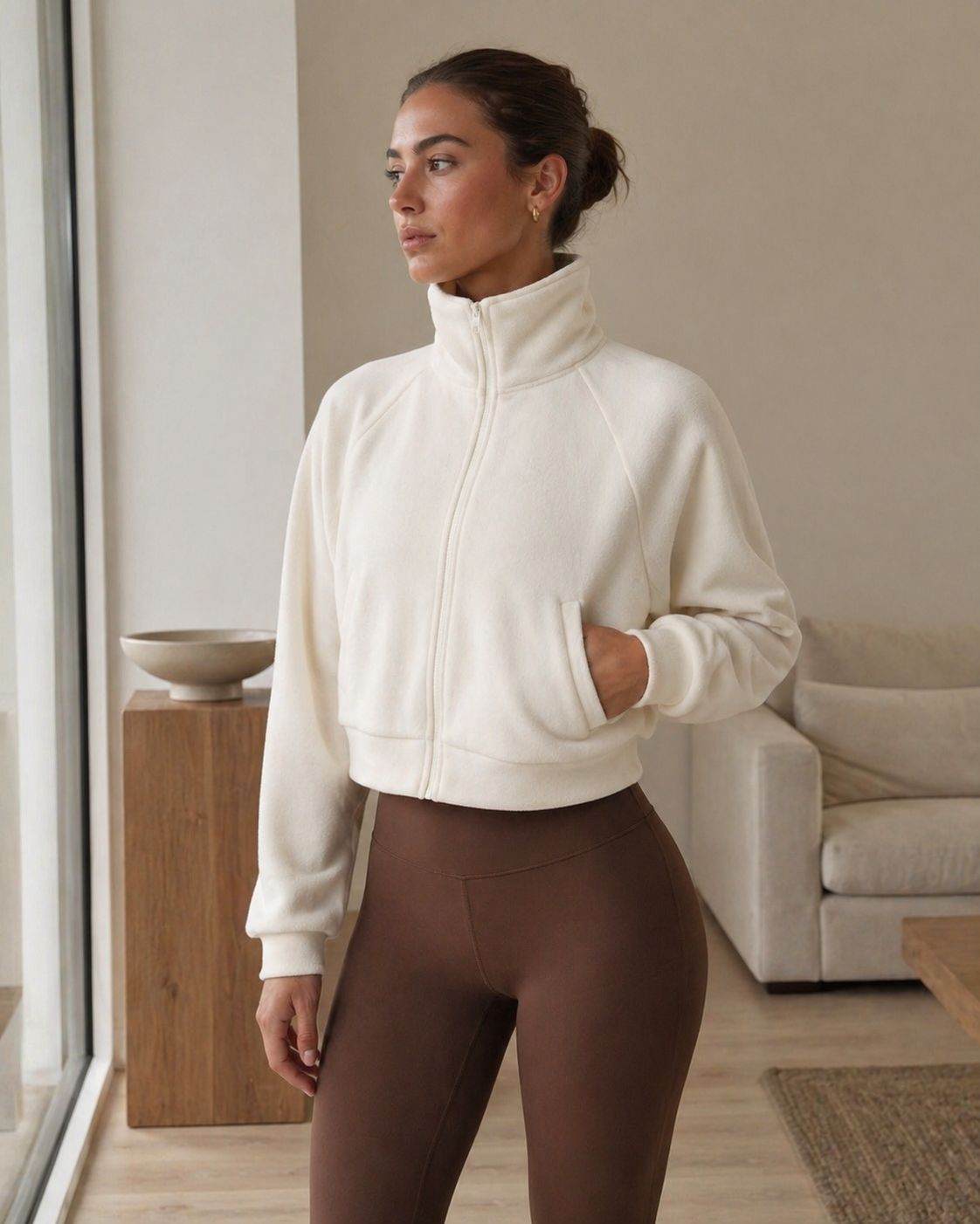 Nordic Sculpt Zip Jacket – Cream