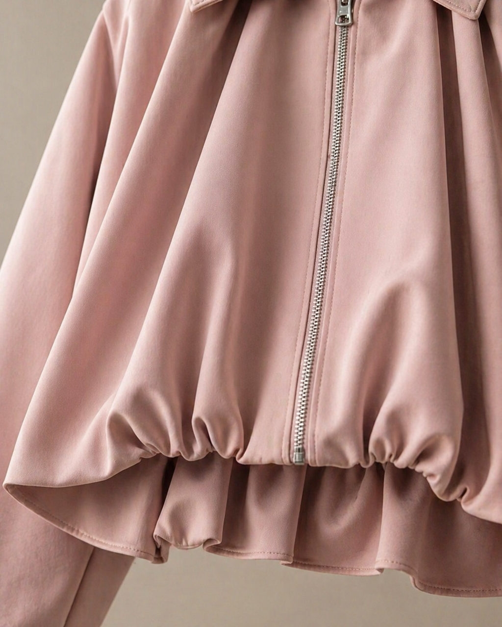 Soft Volume Zip Jacket – Dusty Rose