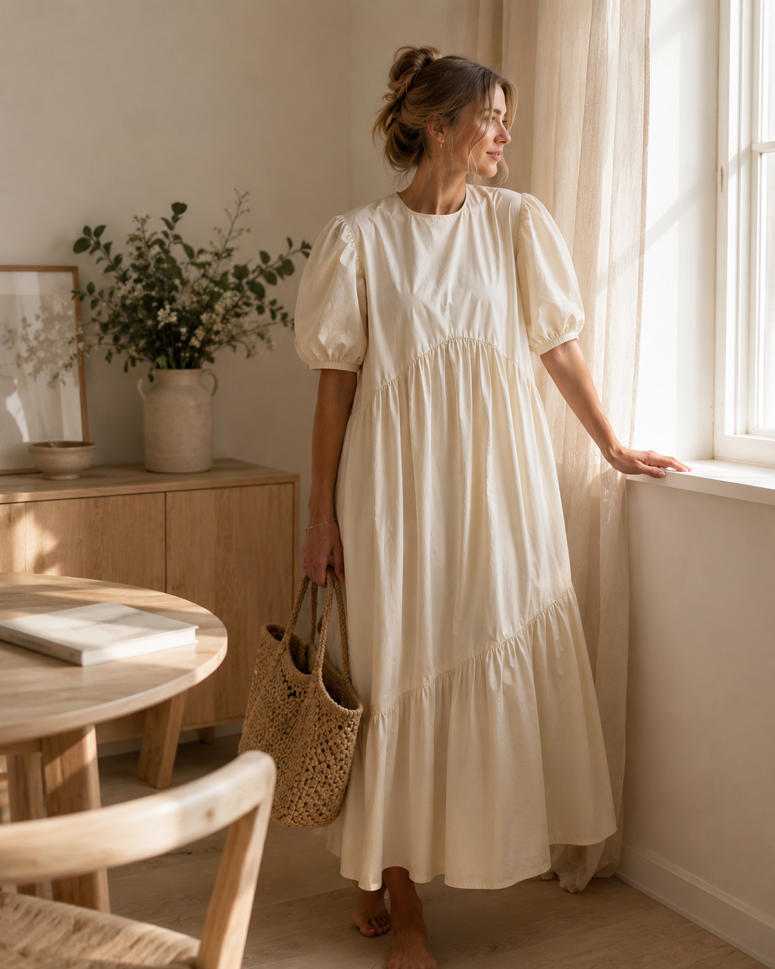 Soft Breeze Puff Maxi Dress