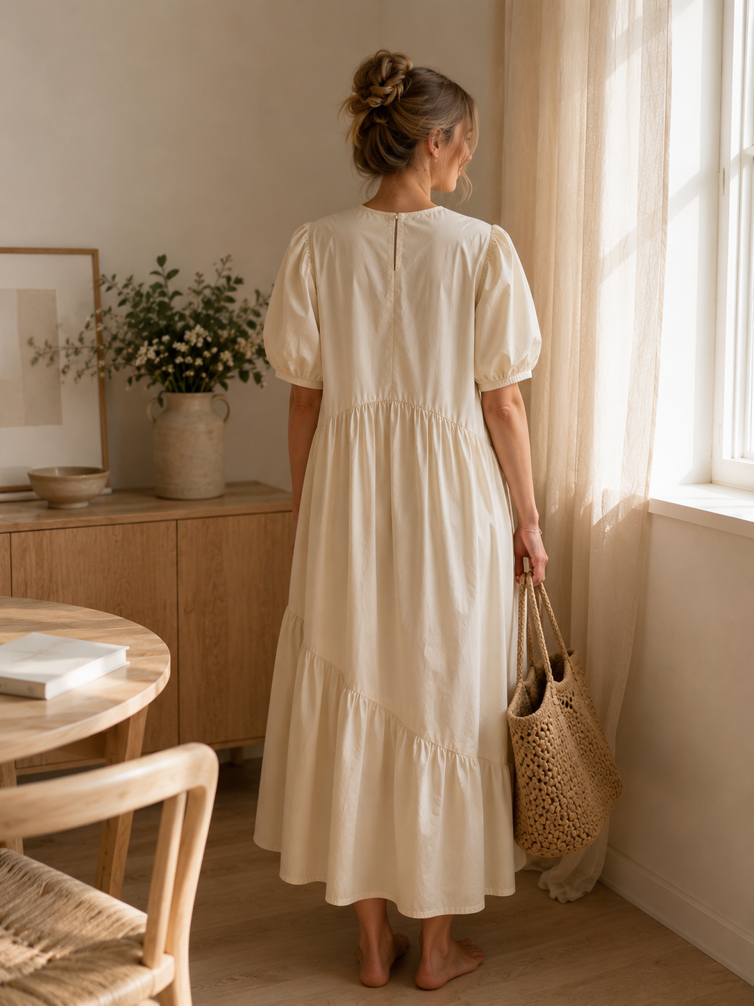 Soft Breeze Puff Maxi Dress
