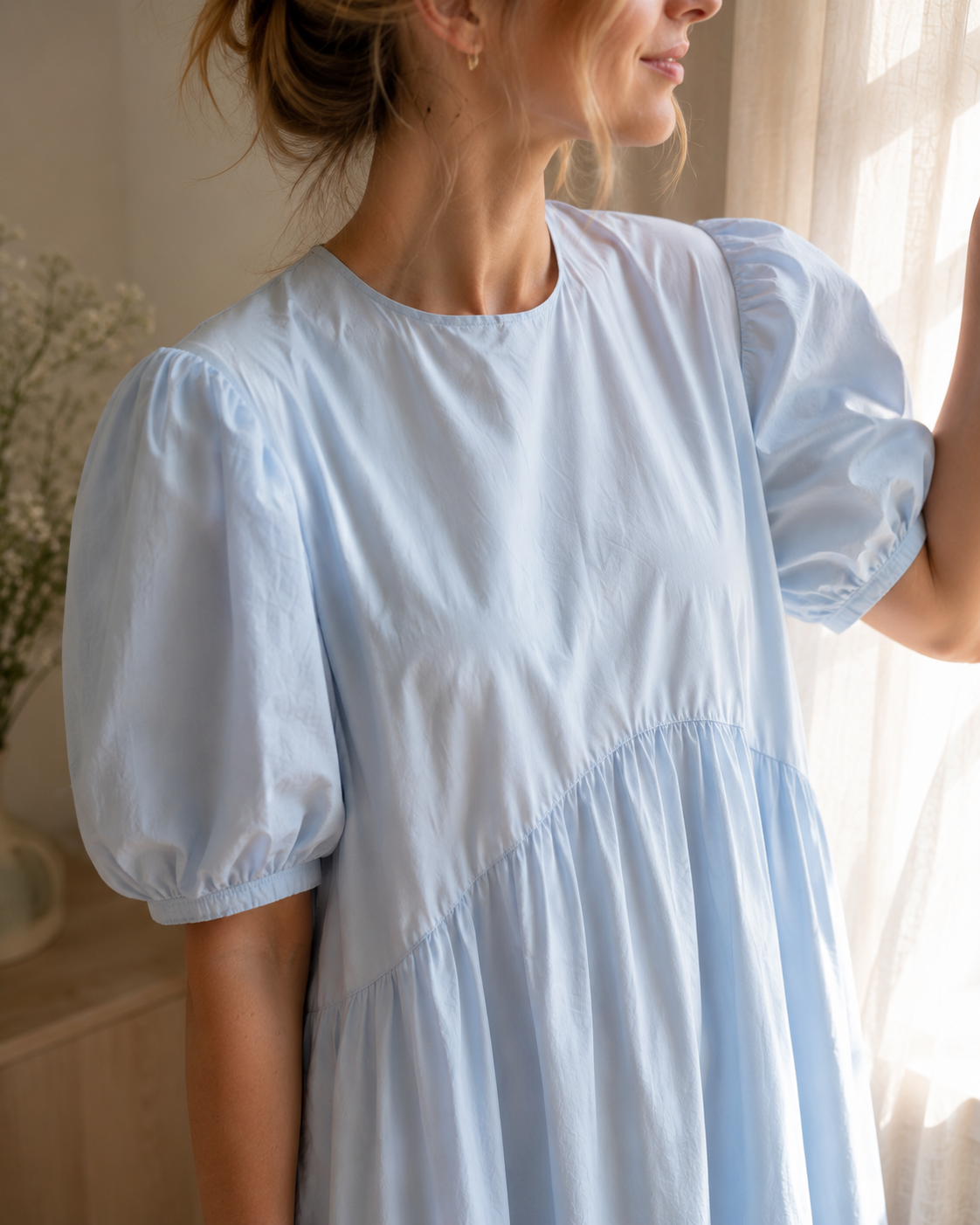 Soft Breeze Puff Maxi Dress