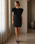 Ruffle Dress Black S