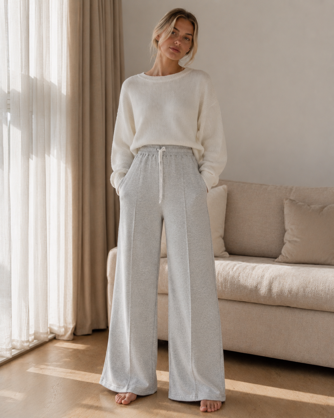 Wide Leg Collegehousut S
