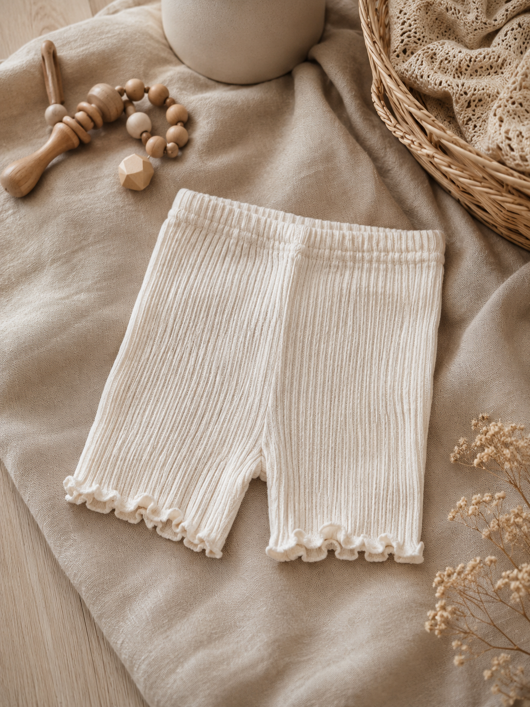 Studio Sale – Valvojen Shorts Cream Ribbed 74