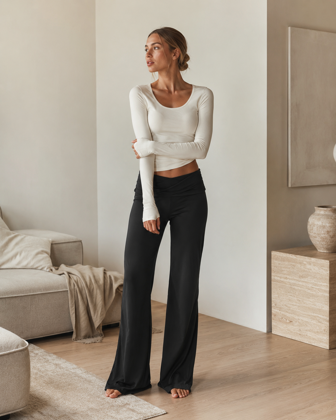Flare Housut – Musta S