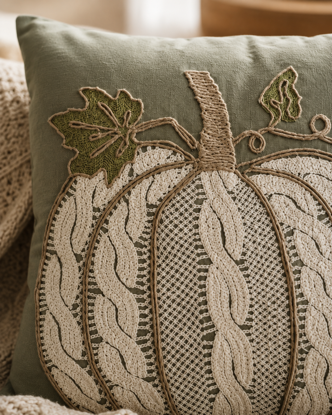 Pumpkin Lace Cushion Cover