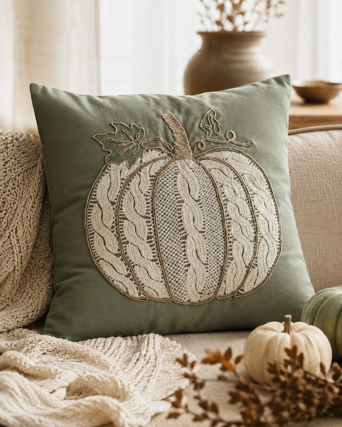 Pumpkin Lace Cushion Cover
