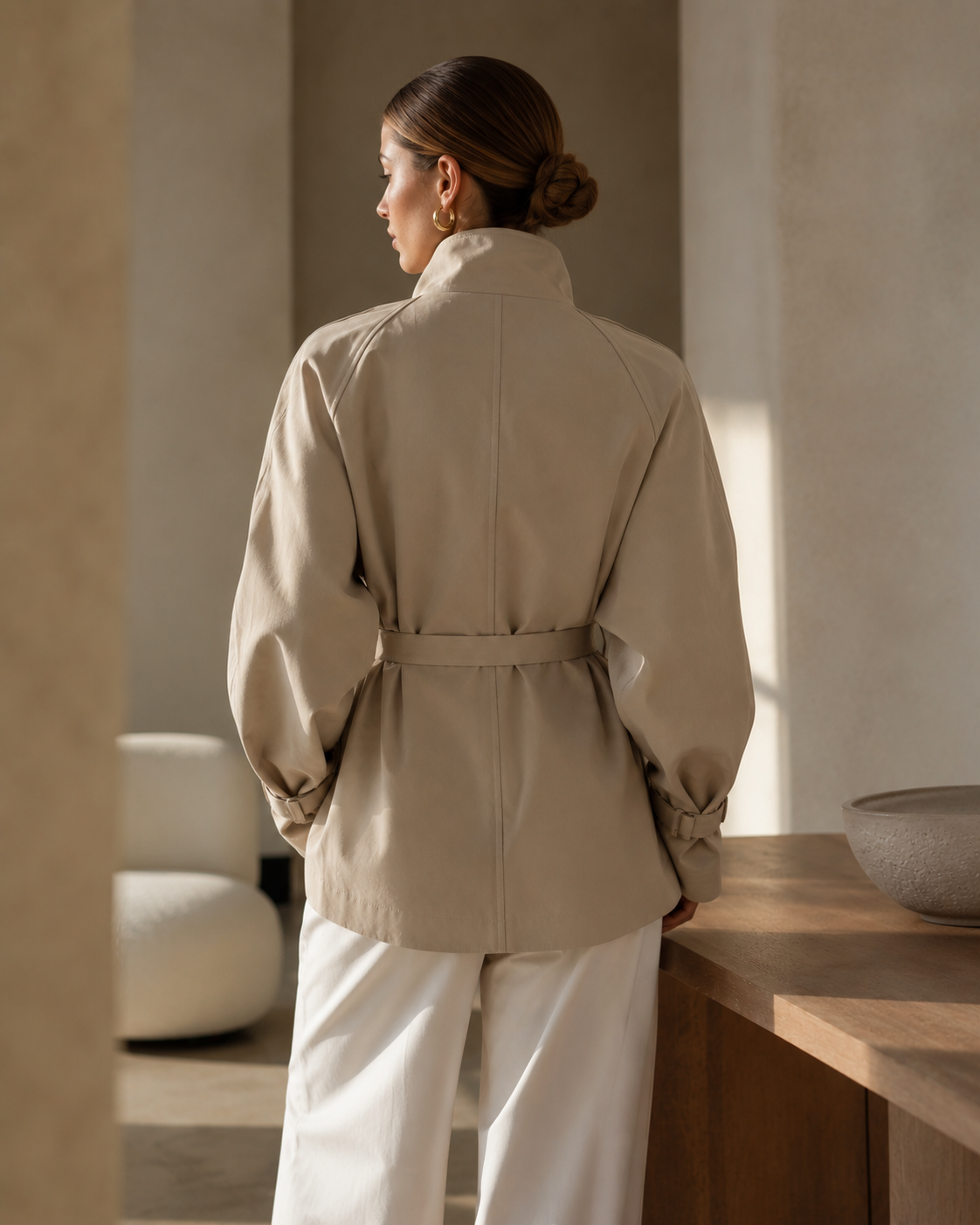 Soft Belted Jacket – Beige