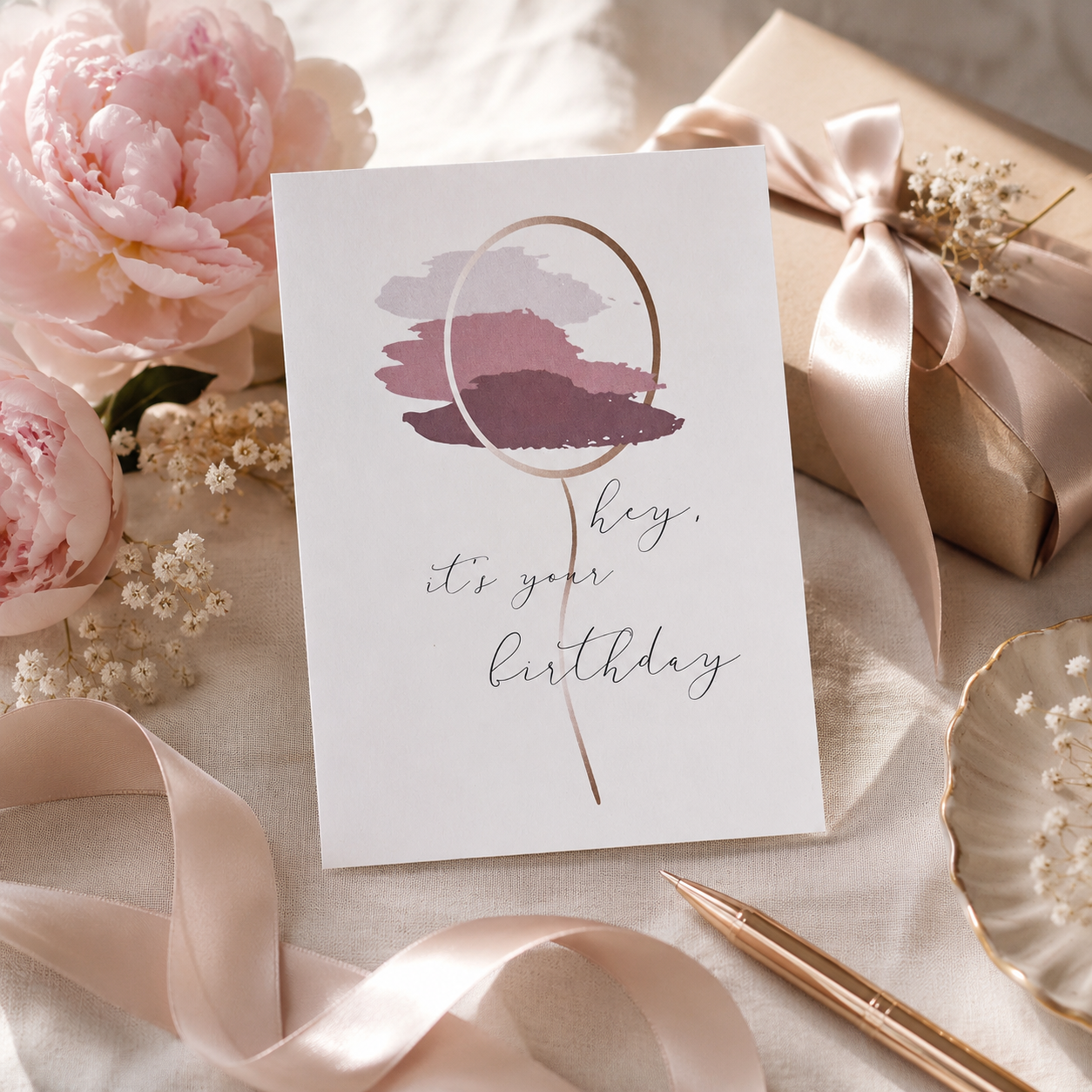Hey, it's your birthday – Onnittelukortti lila
