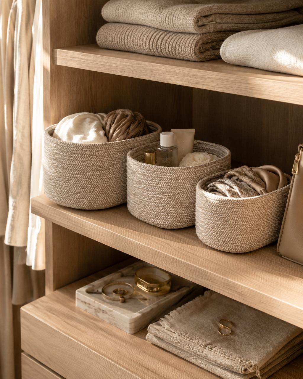 Cadima Basket - säilytyskorit, beige (3 kpl)