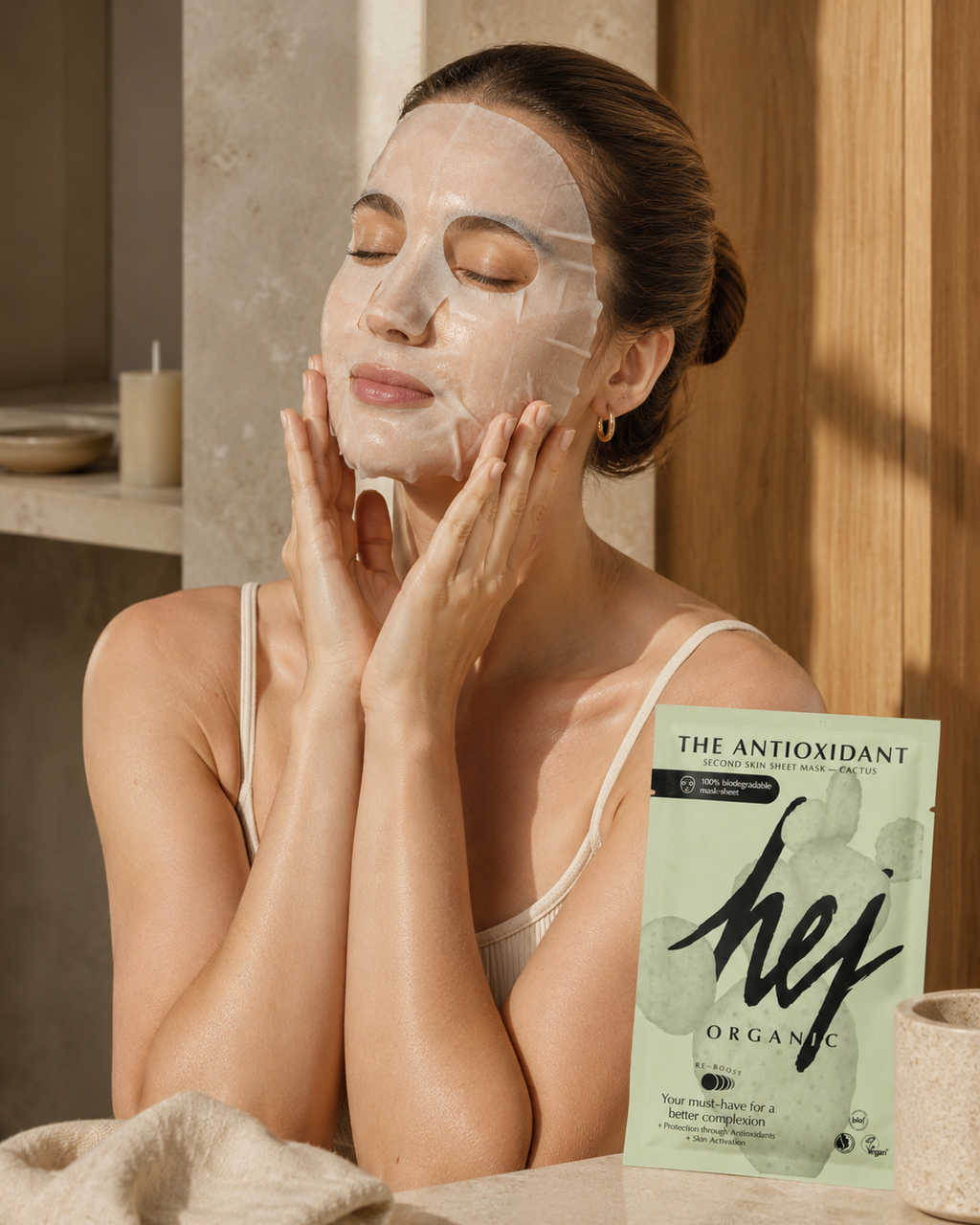 HEJ ORGANIC – The Antioxidant Second Skin Sheet Mask (Cactus)