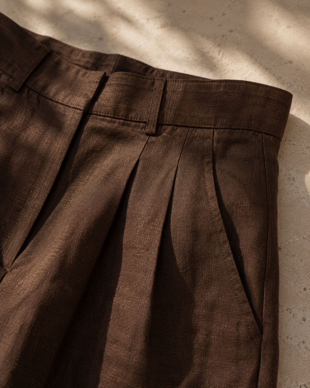 Chocolate Brown Linen Bermuda Shorts