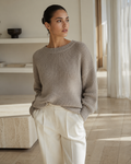 Oversized Knit Sweater – Greige M