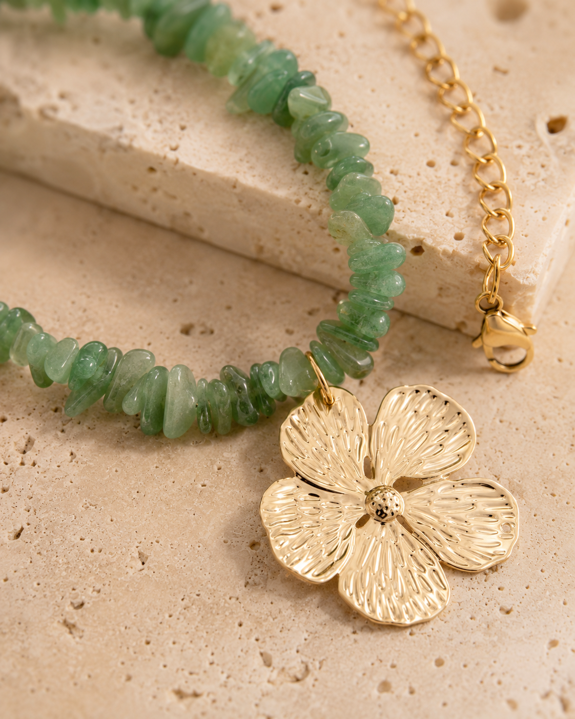 Bloom Aventurine Flower Necklace