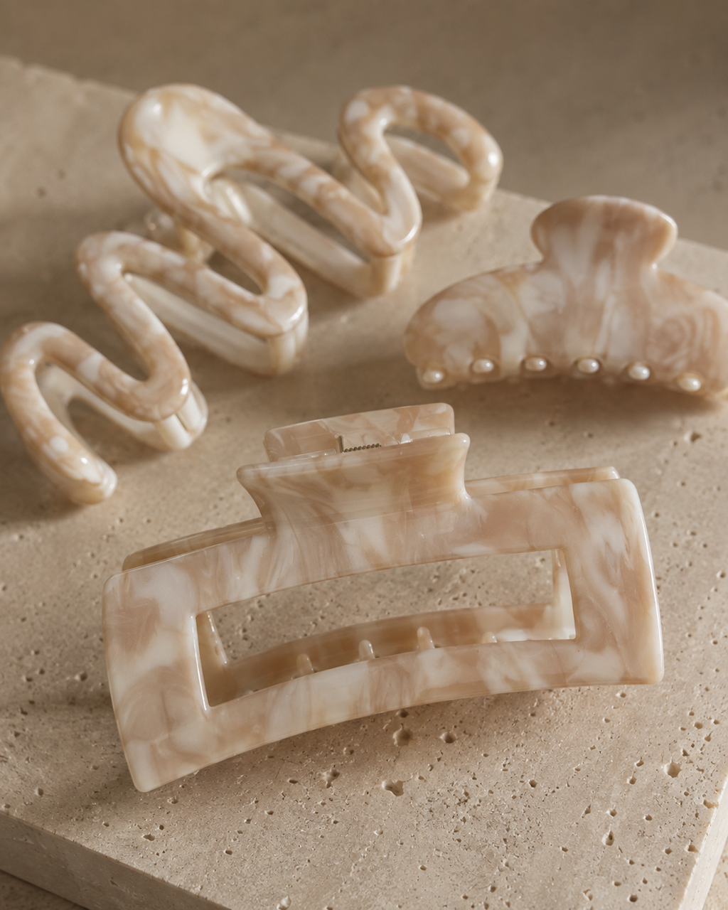 Marble Hair Clip Set – 3 kpl