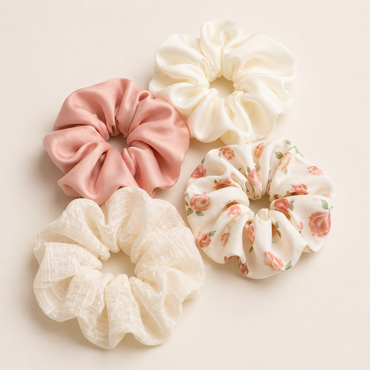 Soft Bloom Scrunchie Set (4 kpl)
