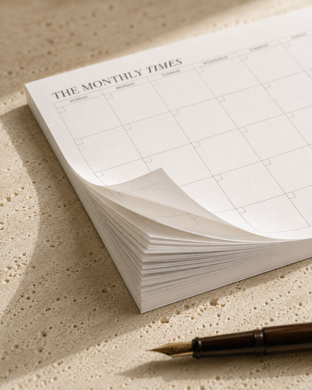 Monthly Desk Planner – Undated