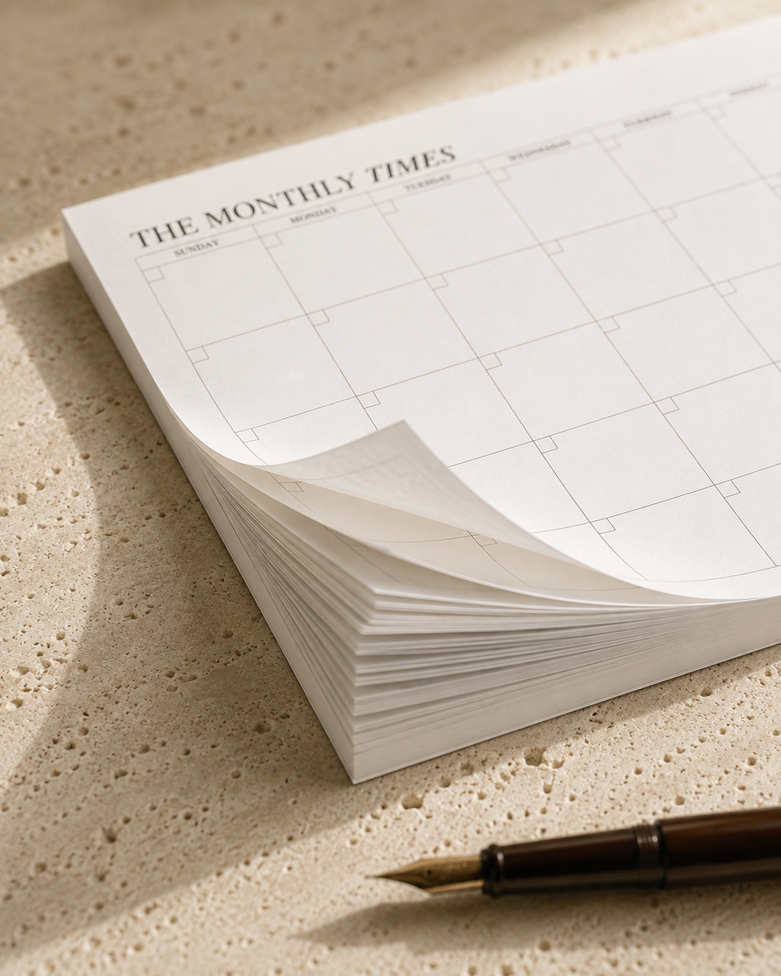 Monthly Desk Planner – Undated