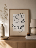 Peach & Home – Fruit Line Art Juliste A3