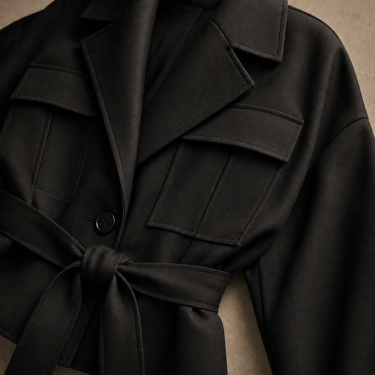 LukLabel Edit Belted Volume Jacket – Black