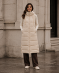Studio Long Puffer Vest – Oatmeal