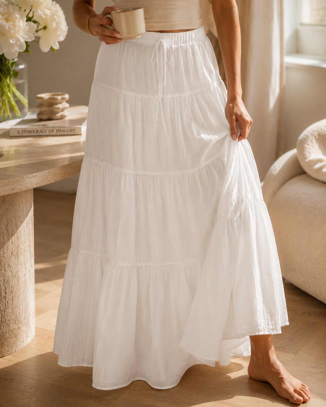 Isla Maxi Skirt – White
