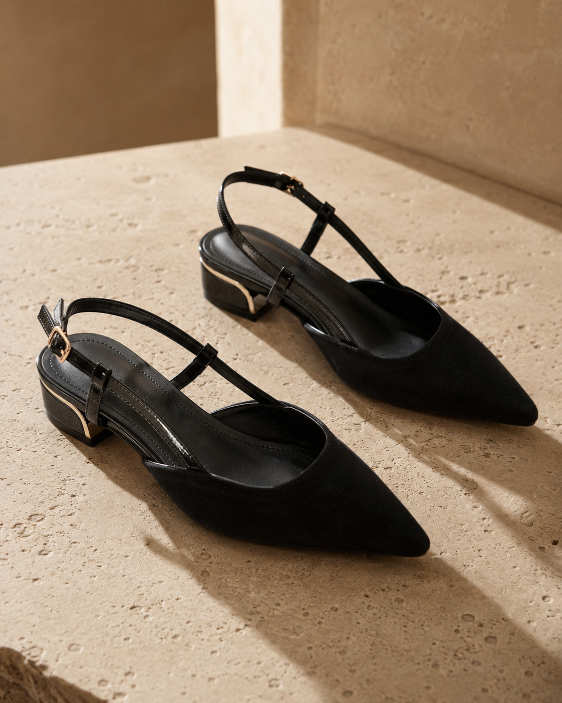 Slingback-korkokengät – Musta koko 37