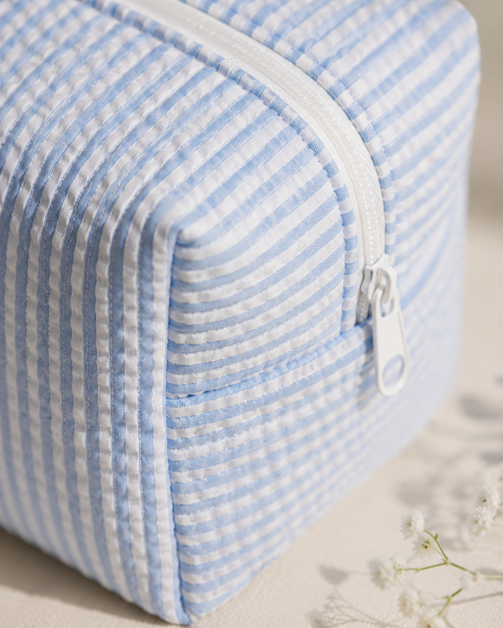 Blue Stripe Beauty Pouch