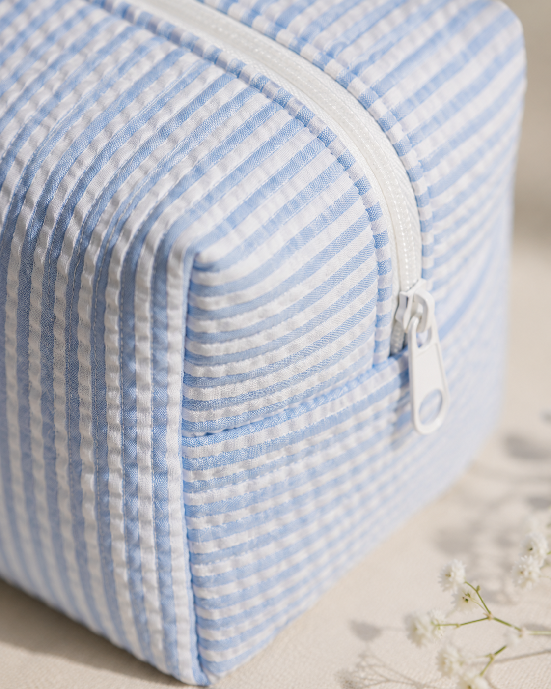 Blue Stripe Beauty Pouch
