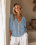 Soft Breeze Knit Cardigan – pölyinen sininen