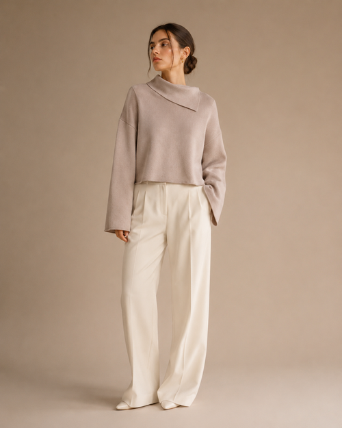 Asymmetric Knit Sweater