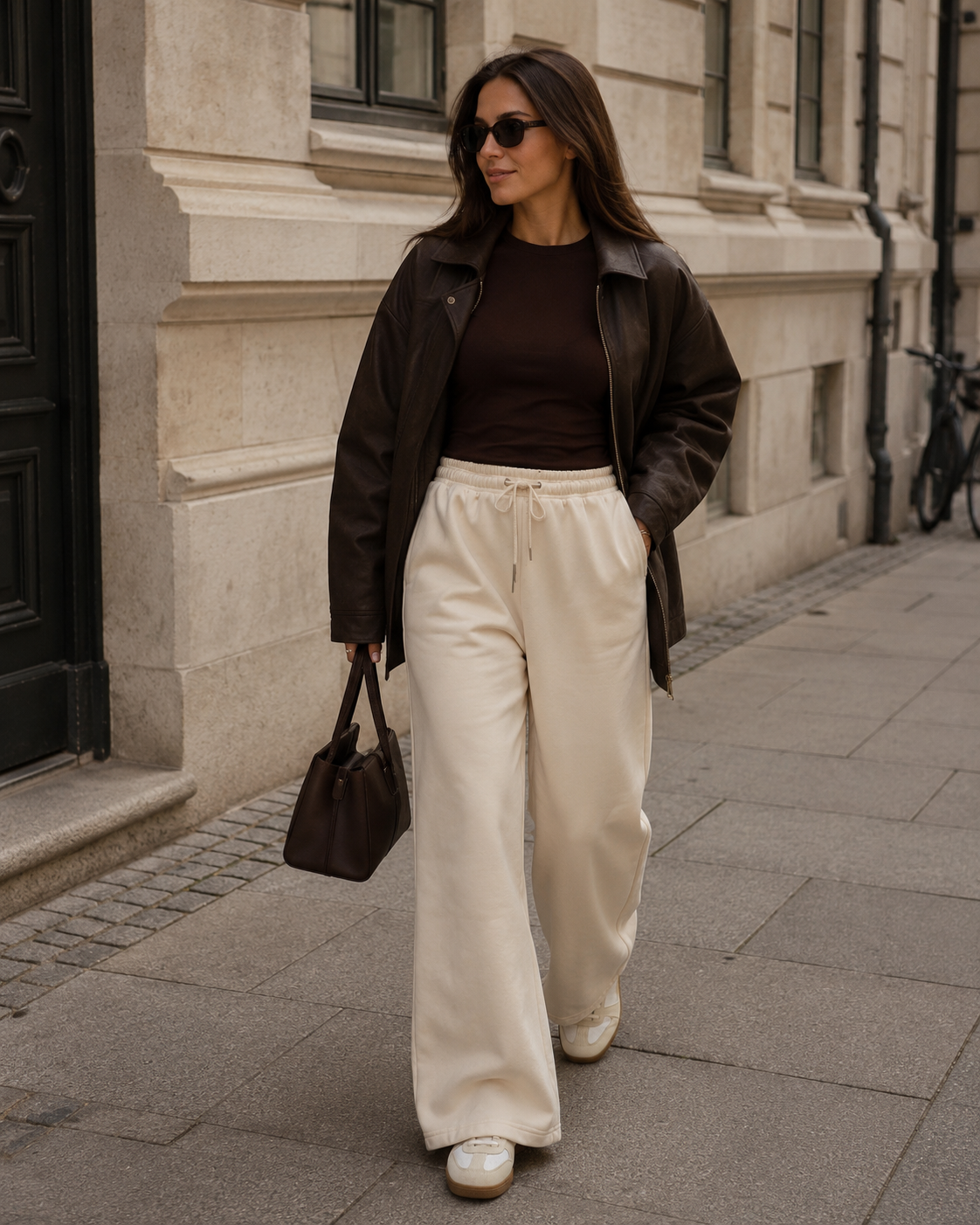 Soft Fleece Wide Leg Pants – Cream L