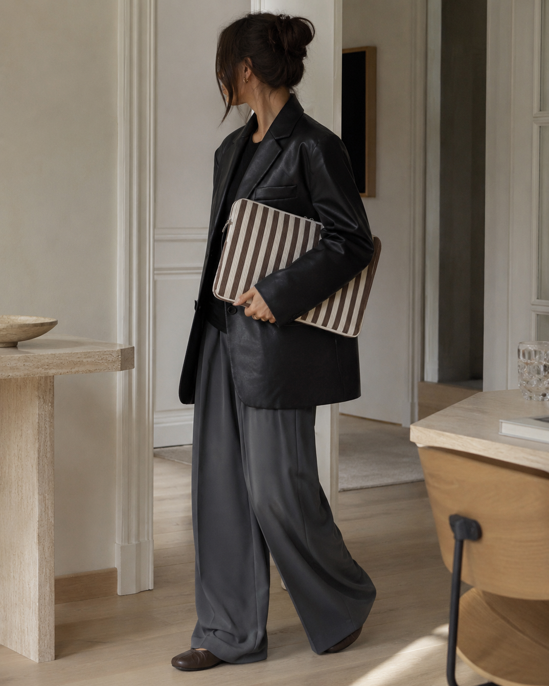 Copenhagen Stripe Laptop Sleeve – Mocha