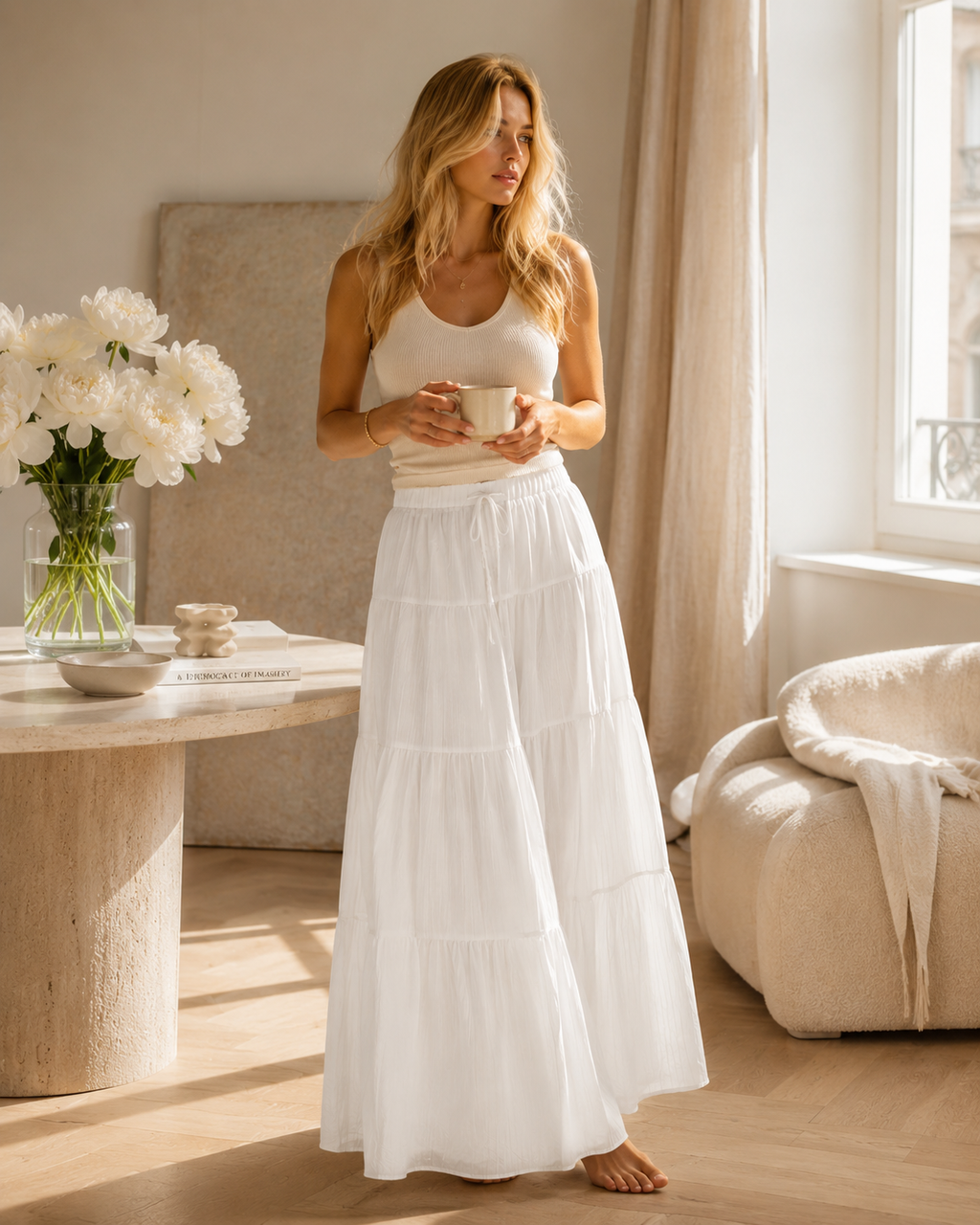 Isla Maxi Skirt – White