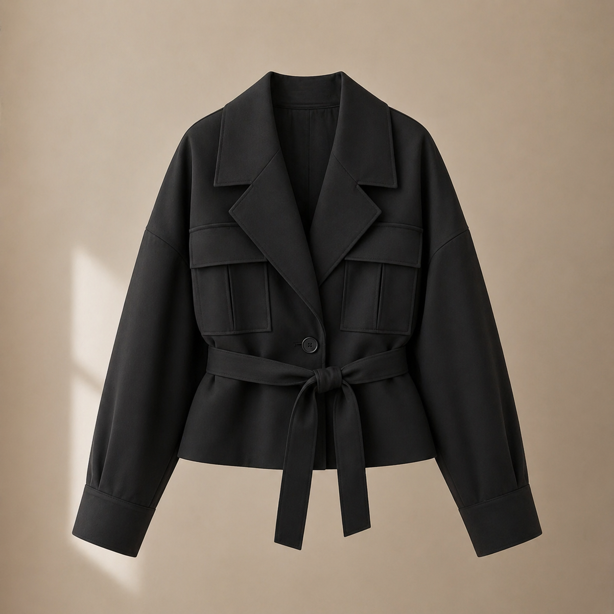 LukLabel Edit Belted Volume Jacket – Black