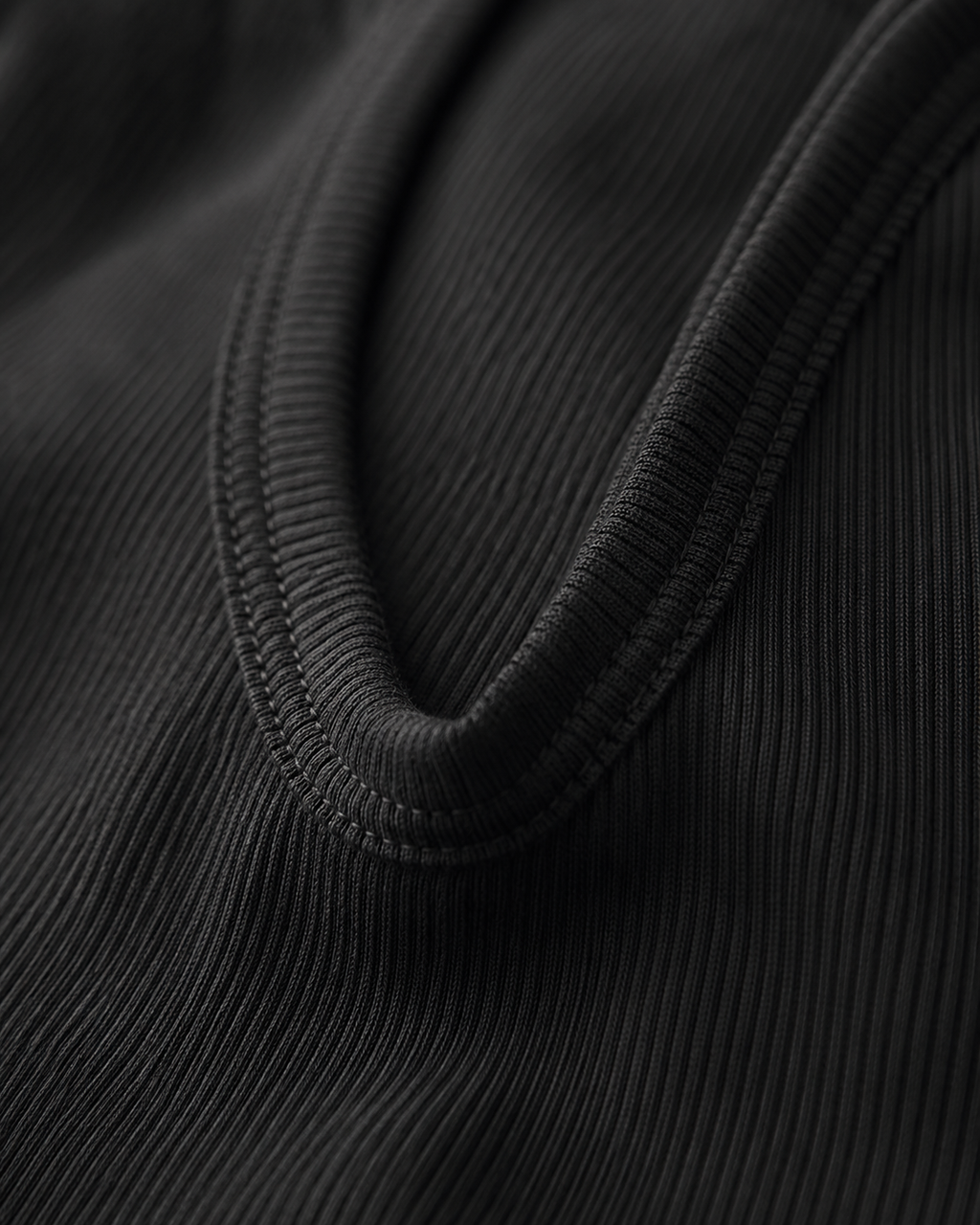 Musta Ribbed Racer Top koko L