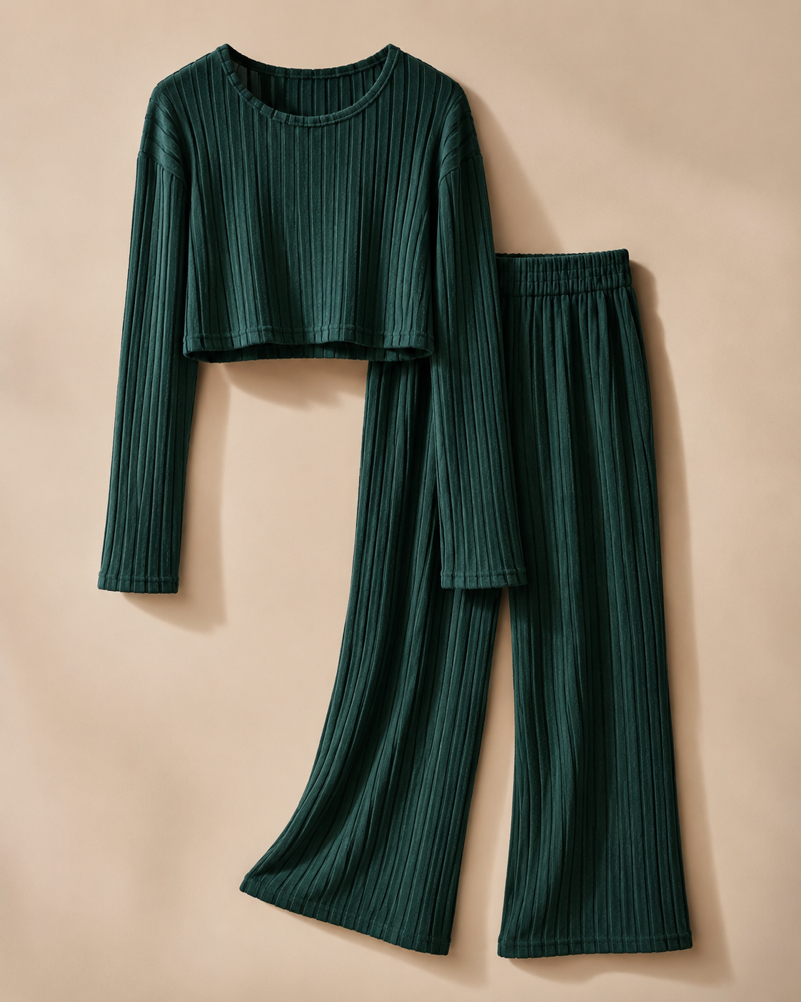 Tummanvihreä Ribbed Lounge Set L