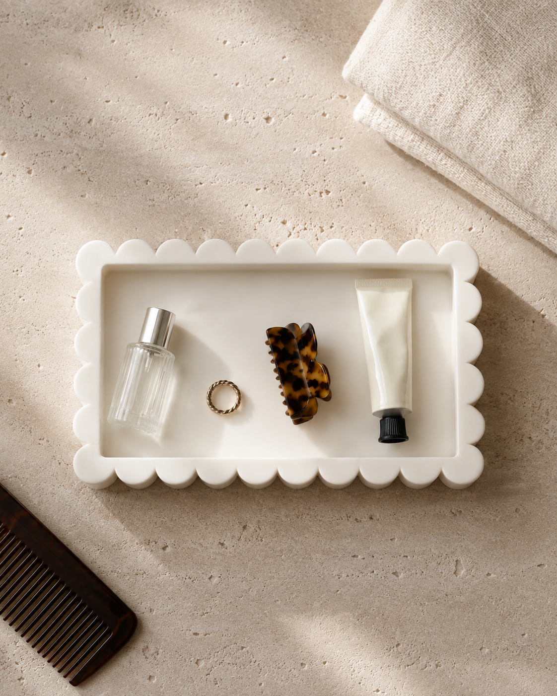 Sculpt Vanity Tray – Ivory